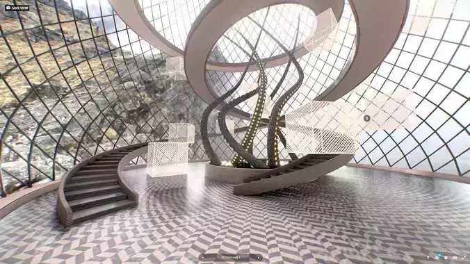 3D model Virtual-Reality ART  Gallery Octopus  2023 Low-poly 3D model
