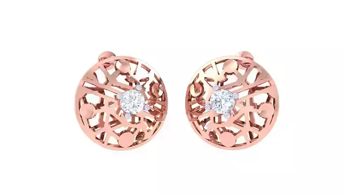 Women solitaire studs mesh Earrings 3dm stl 3mf obj glb gltf mtl 3D print model Women solitaire studs mesh Earrings 3dm stl 3mf obj glb gltf mtl 3D print model