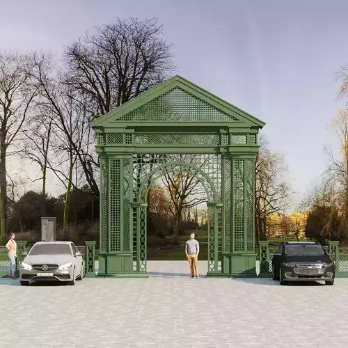 Entrance  arch for parks and alleys Low-poly 3D model