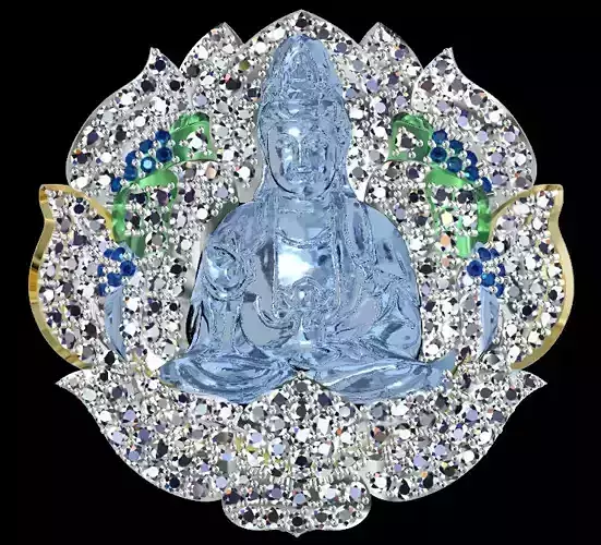 Buddha Guanyin pendant in lotus