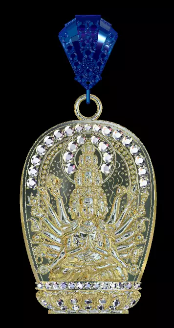 Thousand Hands Thousand Eyes Buddha Pendant 3D print model