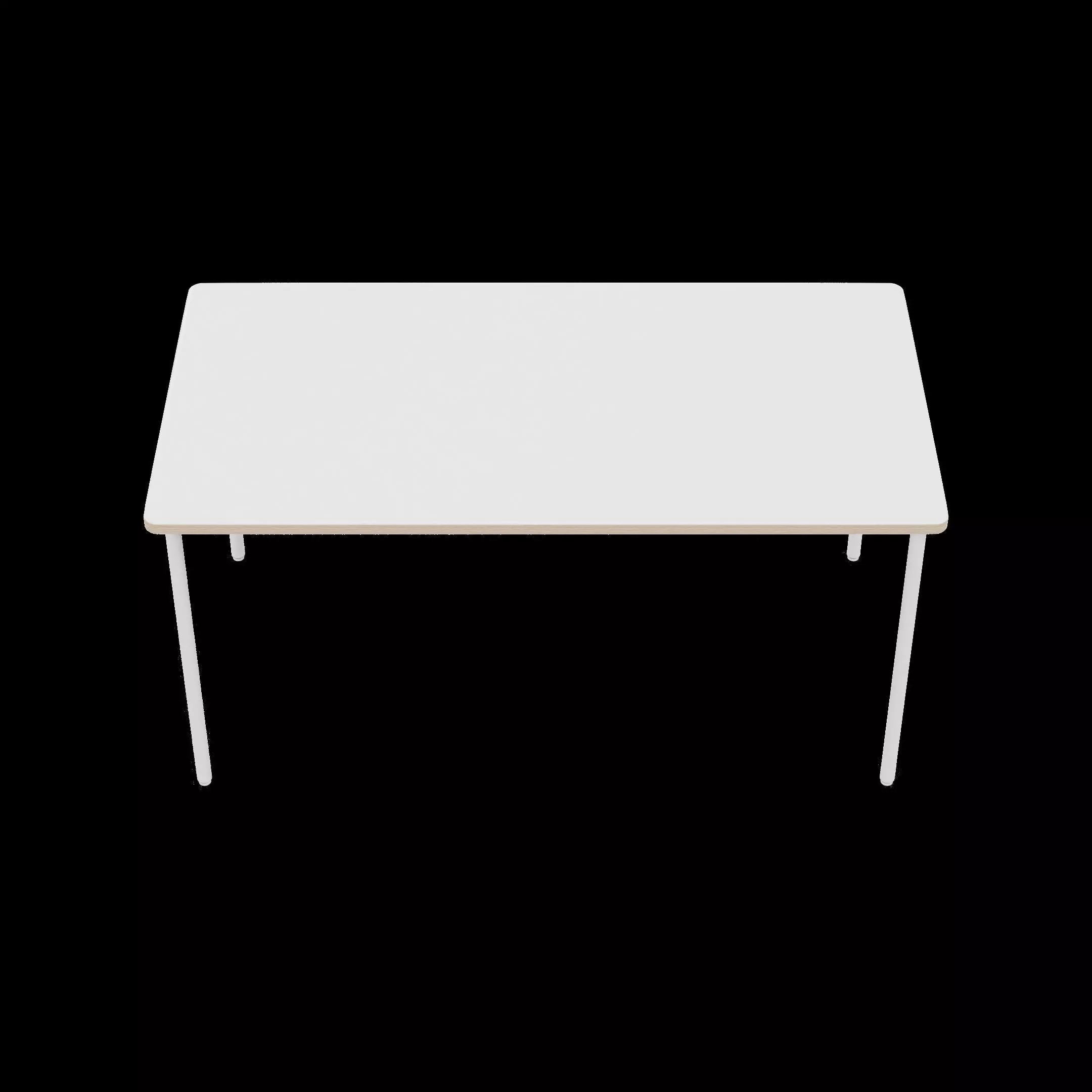 Simple white desk Low-poly 3D model