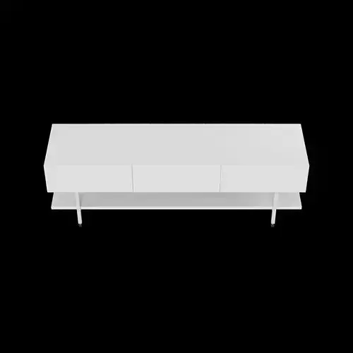 White living room cabinet Low-poly 3D model