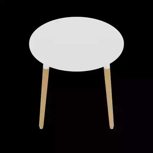 White-wood round table