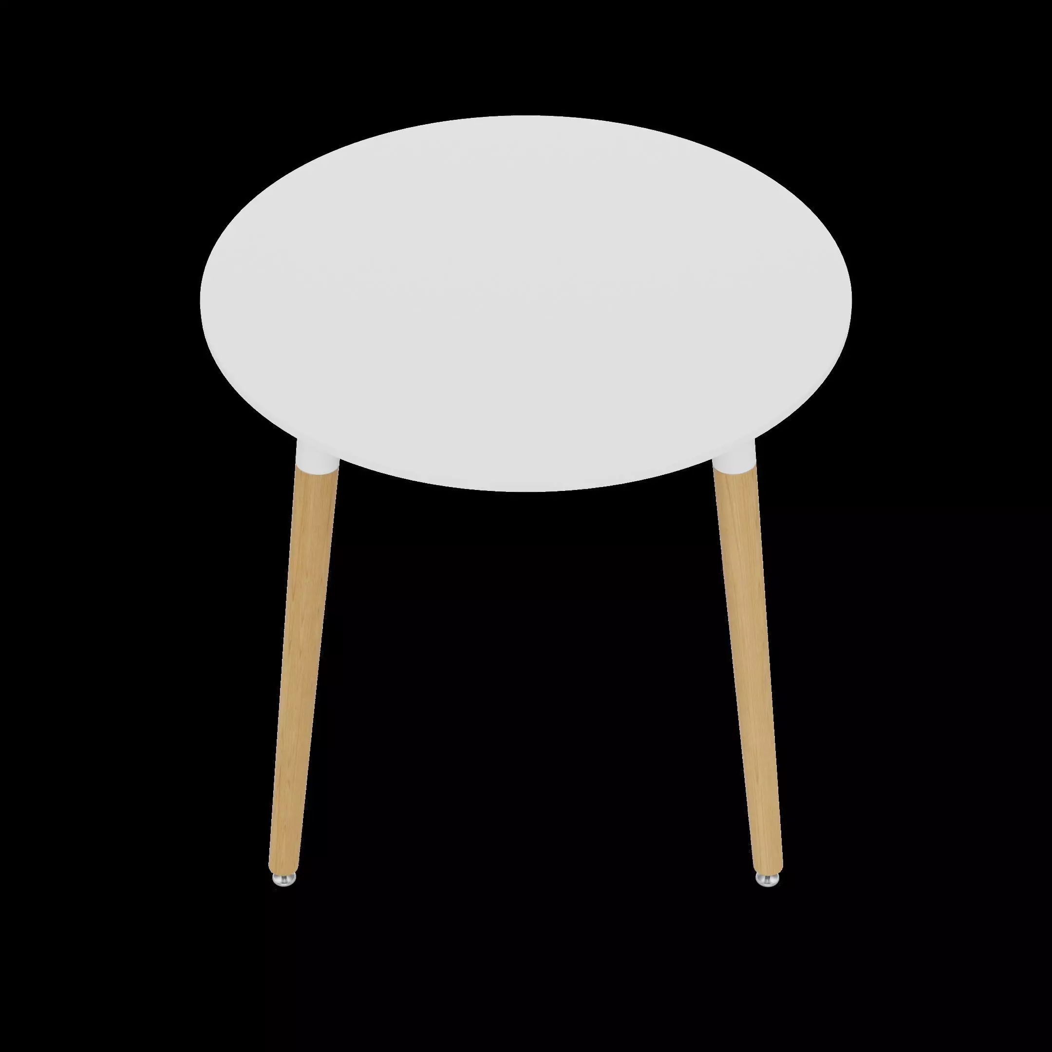 White-wood round table Low-poly 3D model