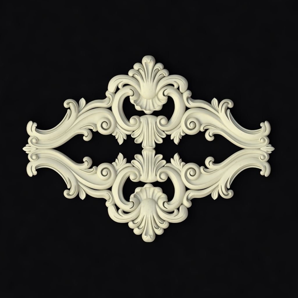 Central decor ornament for furniture 3D model_1