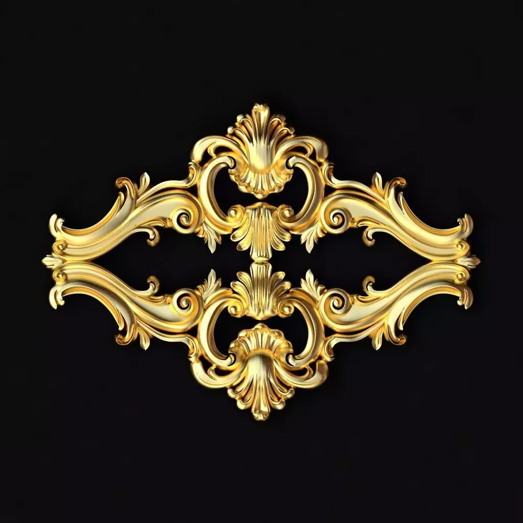 Central decor ornament for furniture 3D model_0