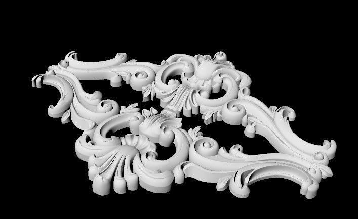 Central decor ornament for furniture 3D model_3