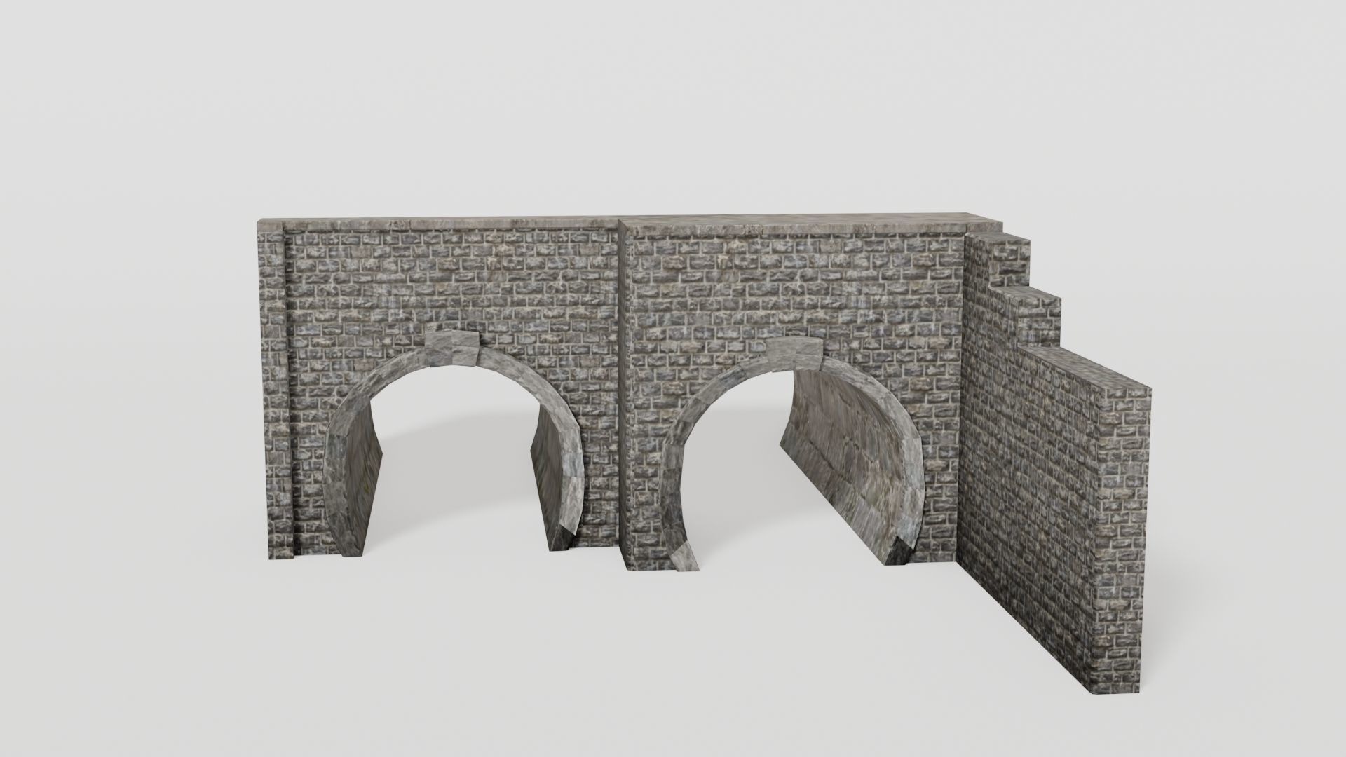 Double railway tunnel Low-poly 3D model_1
