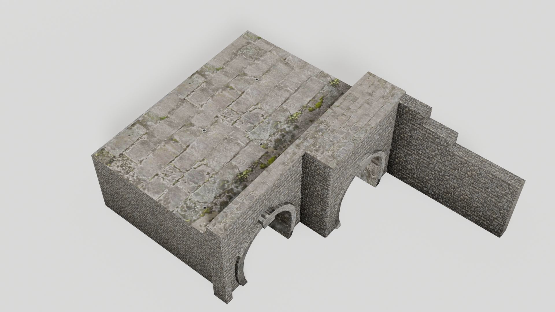 Double railway tunnel Low-poly 3D model_5