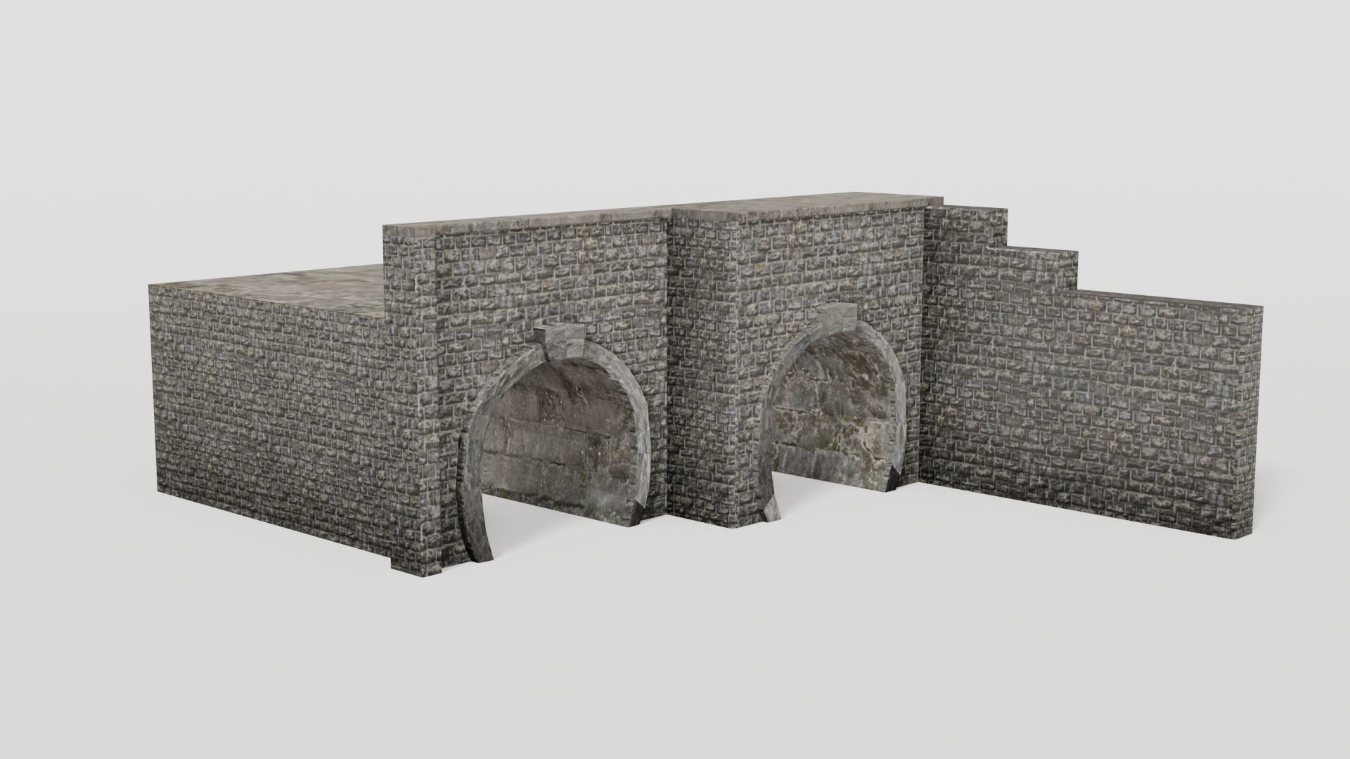 Double railway tunnel Low-poly 3D model_2