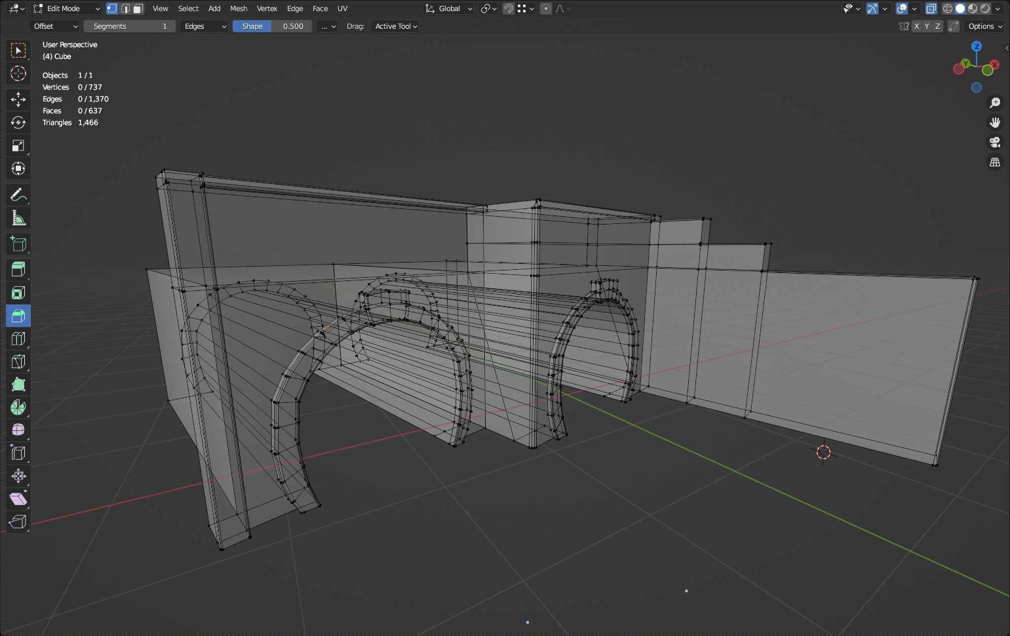 Double railway tunnel Low-poly 3D model_6
