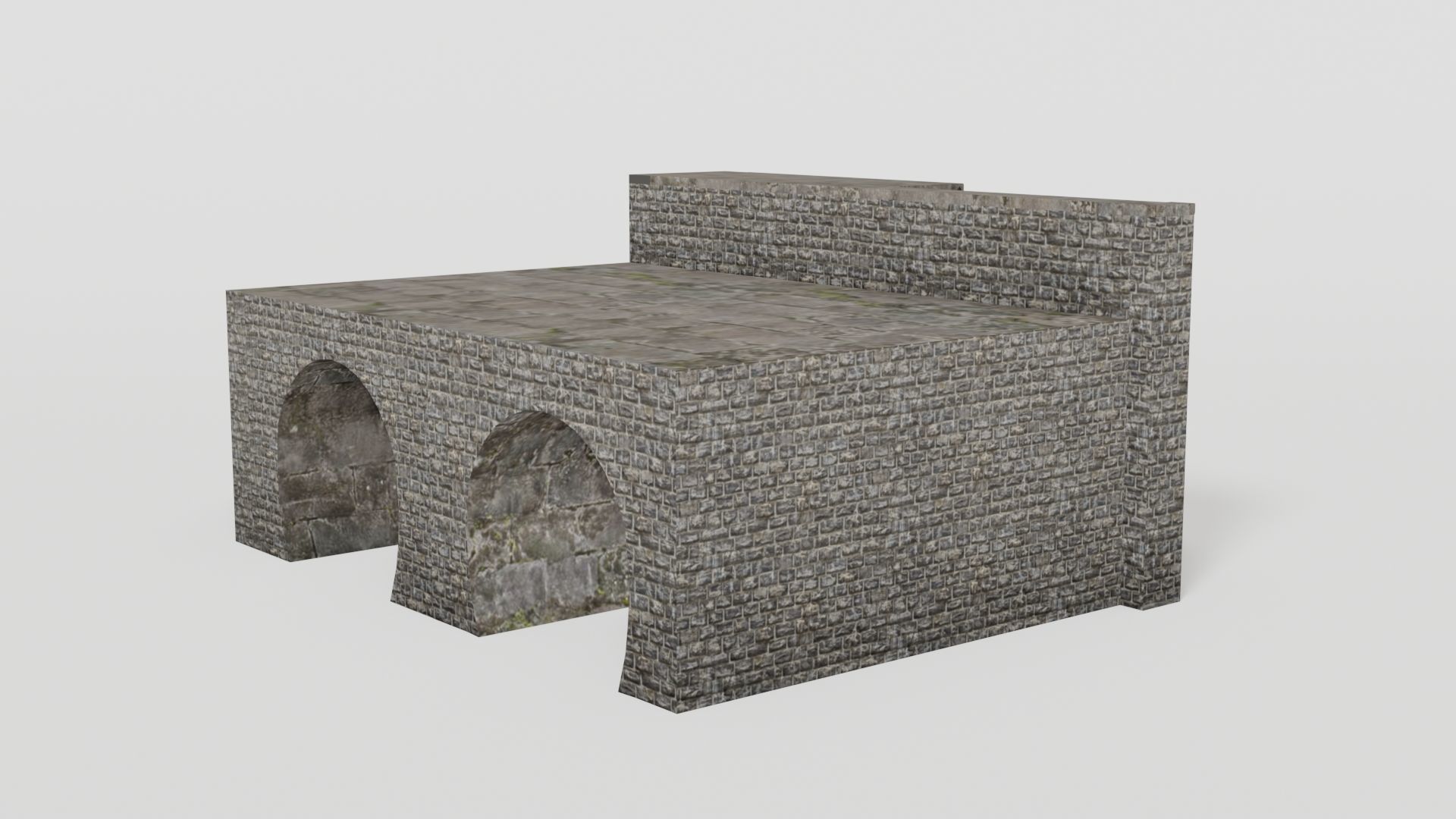 Double railway tunnel Low-poly 3D model_4