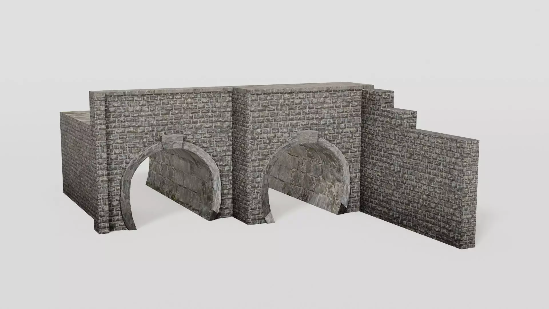 Double railway tunnel Low-poly 3D model_0