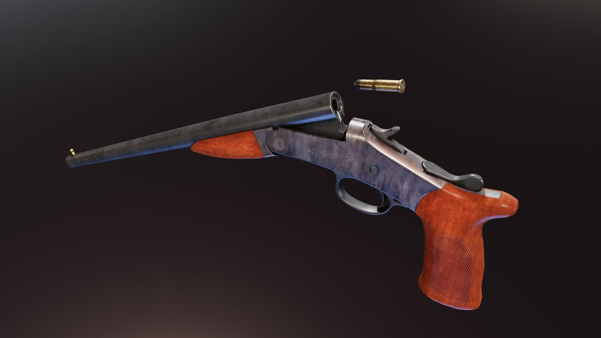 Harrington and Richardson Handy Gun Low-poly 3D model_2