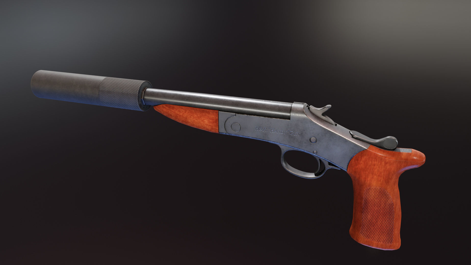 Harrington and Richardson Handy Gun Low-poly 3D model_4