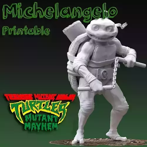 Michelangelo fan art from TMNT Mutant Mayhem Movie  3D print model