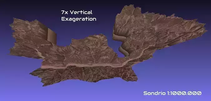 Italy 3D Map of Sondrio Provice 1 to 1000000 3D print model
