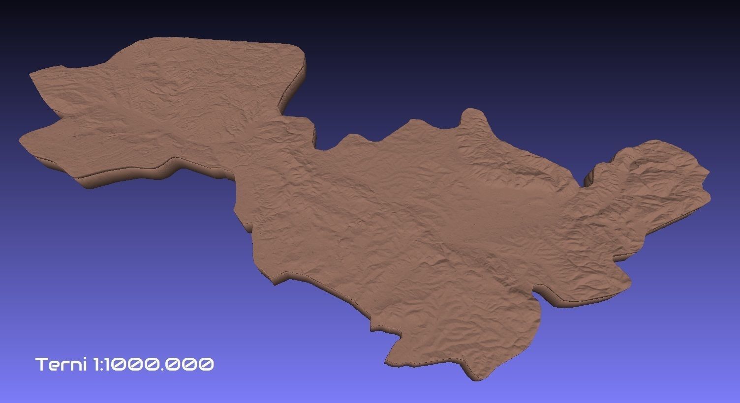 Italy 3D Map of Terni Provice 1 to 1000000 3D print model_1
