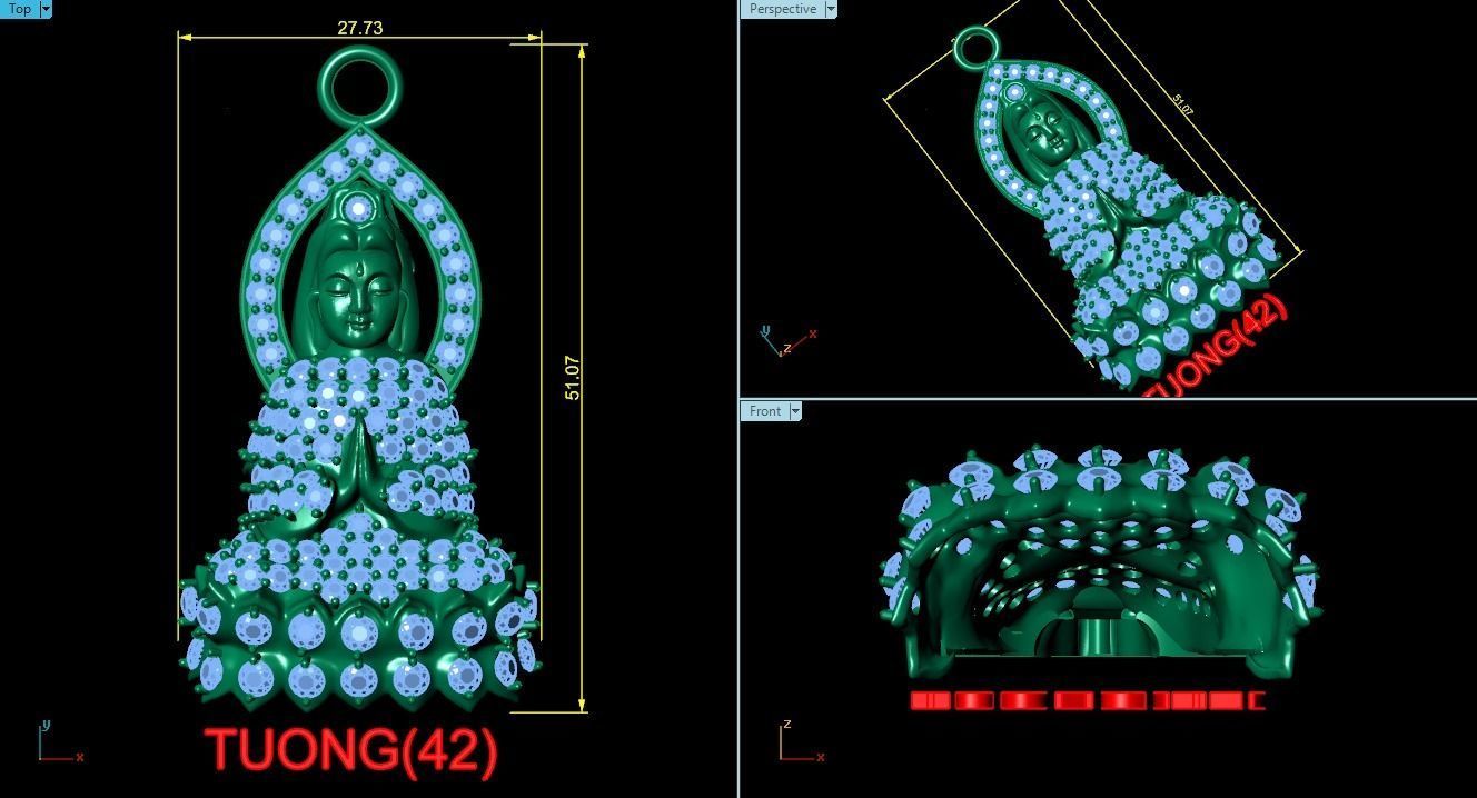 Guanyin Buddha statue 3D print model_3