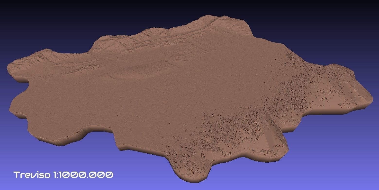 Italy 3D Map of Treviso Provice 1 to 1000000 3D print model_1