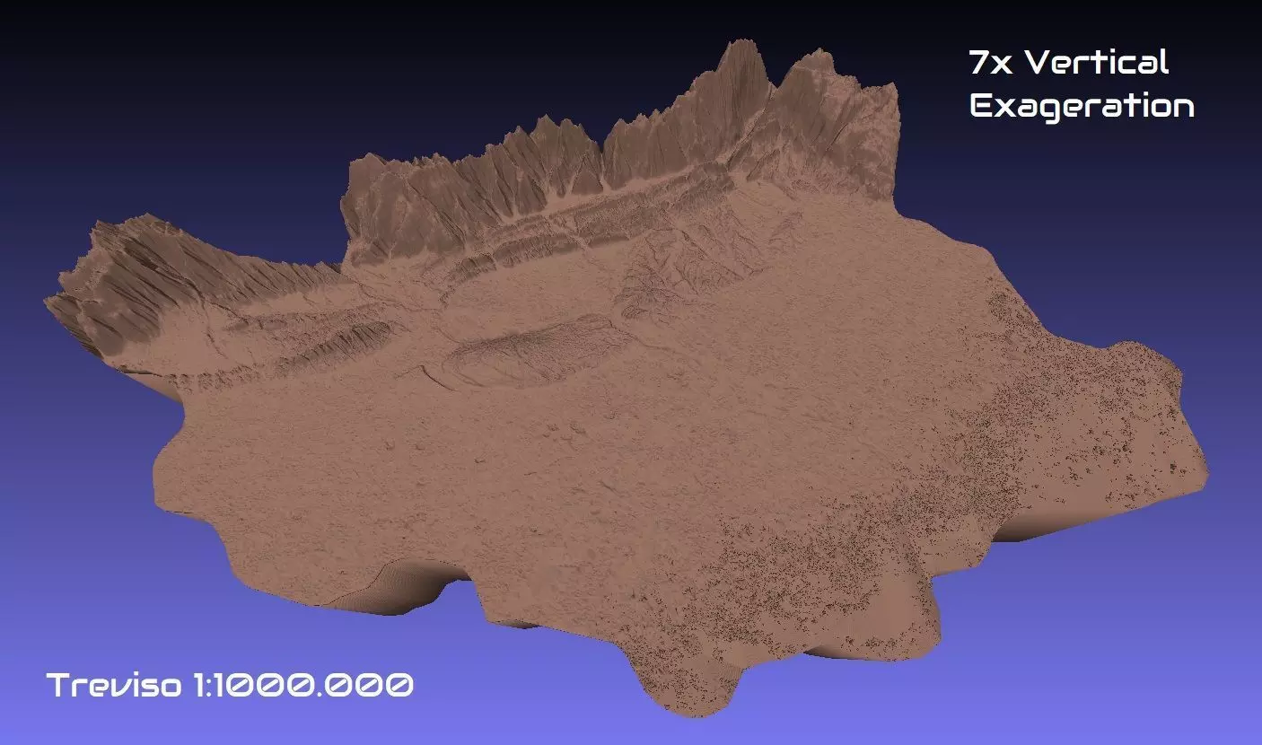 Italy 3D Map of Treviso Provice 1 to 1000000 3D print model_0