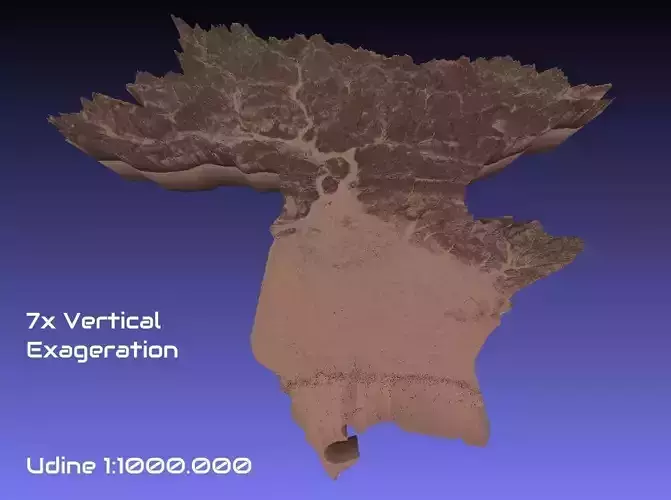 Italy 3D Map of Udine Provice 1 to 1000000