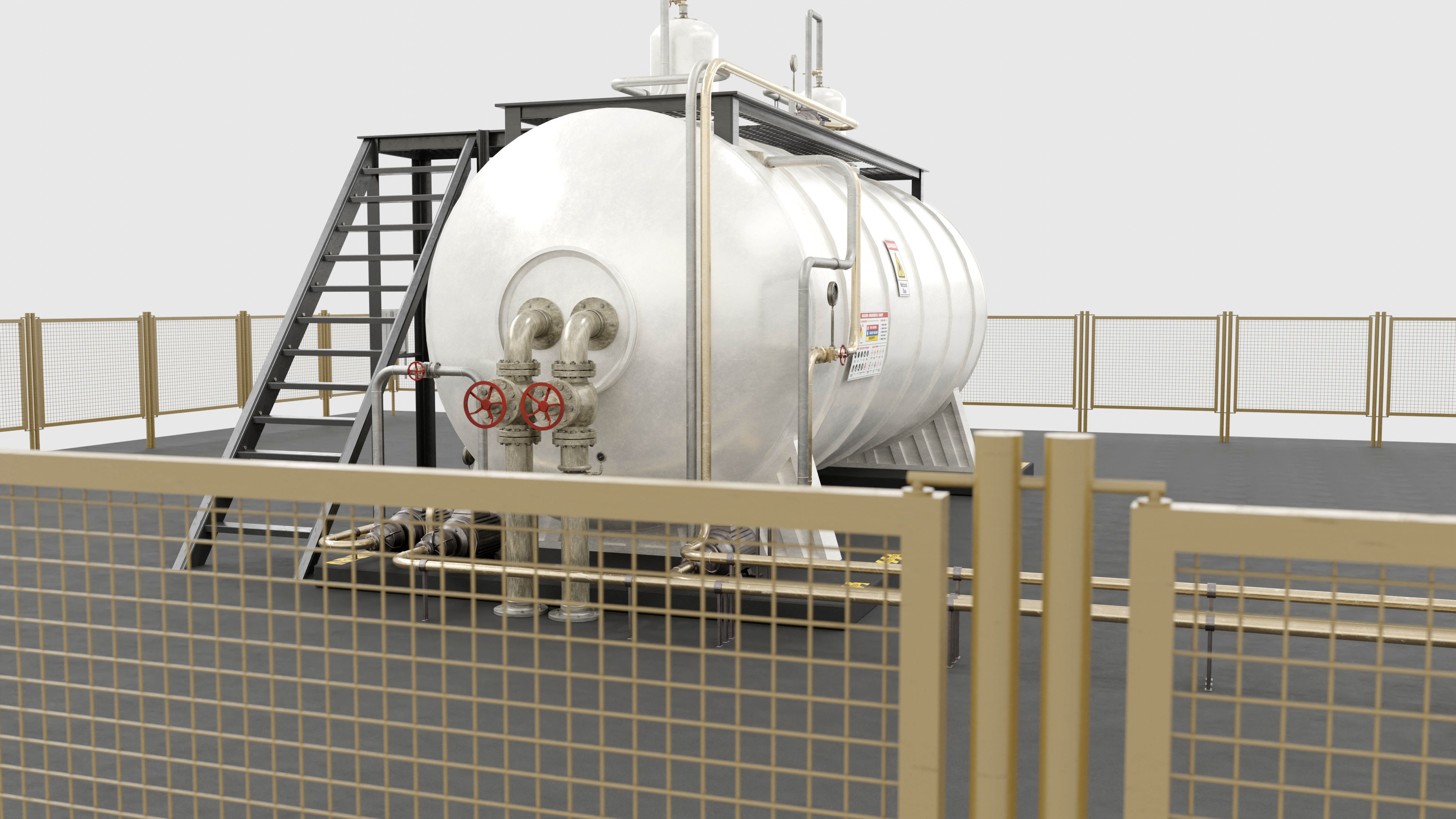 Steam Boiler Refinery Industrial 3D model_5