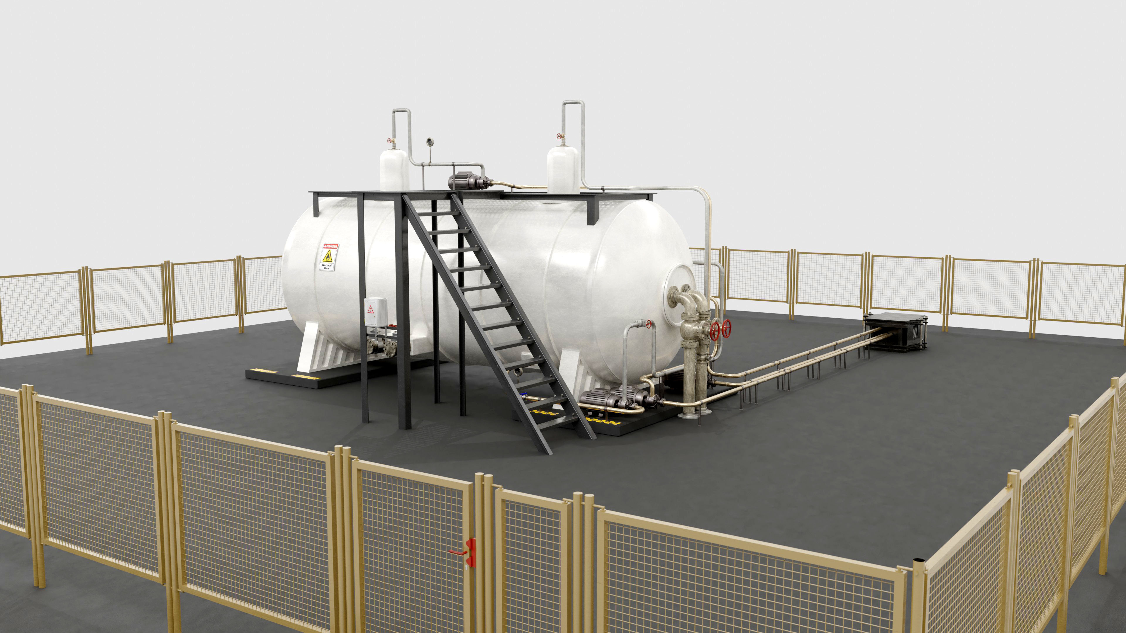 Steam Boiler Refinery Industrial 3D model_2