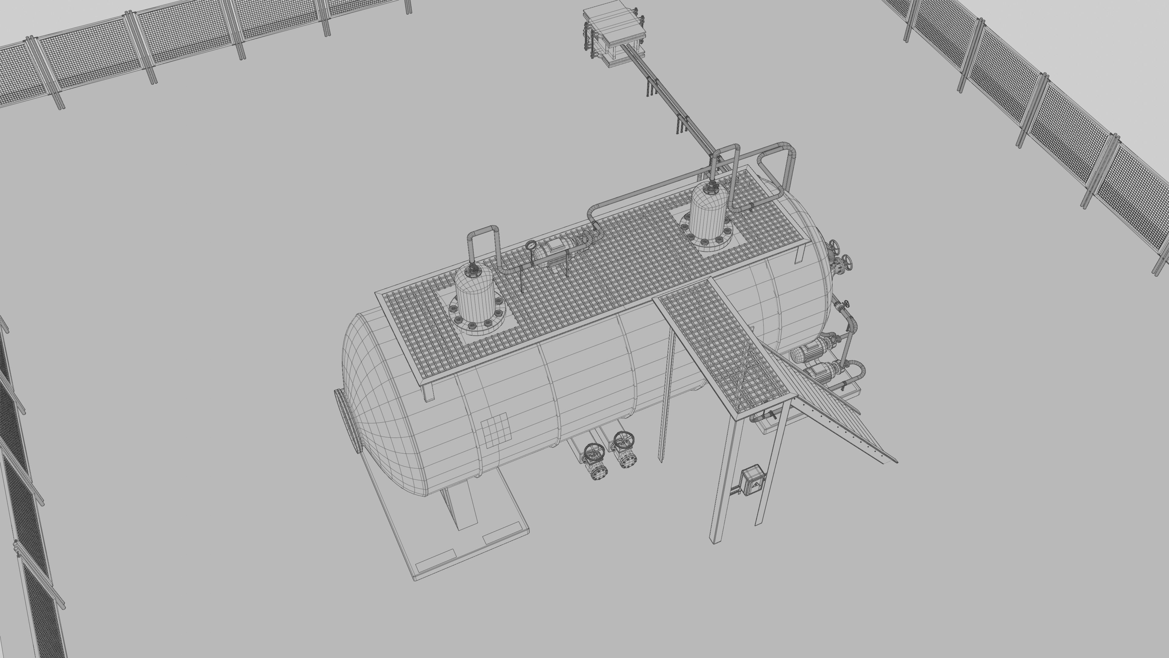 Steam Boiler Refinery Industrial 3D model_23