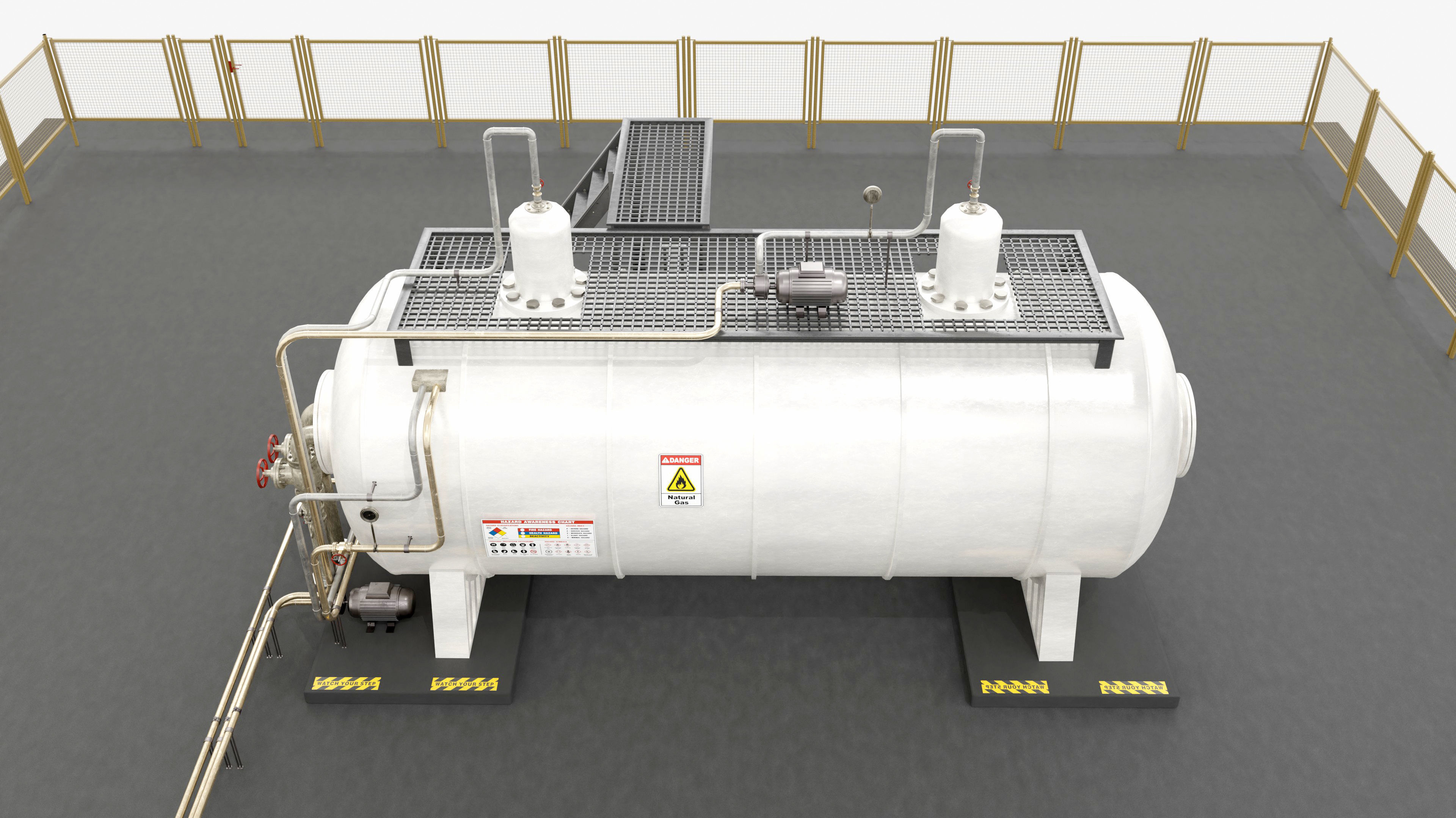 Steam Boiler Refinery Industrial 3D model_3
