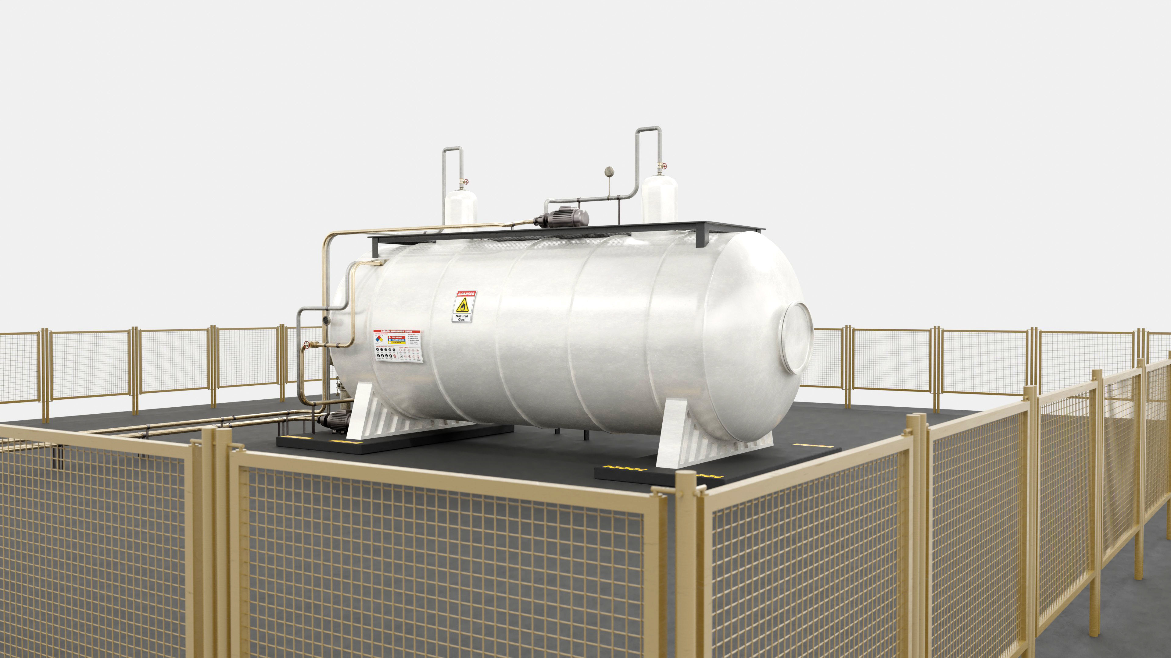 Steam Boiler Refinery Industrial 3D model_8