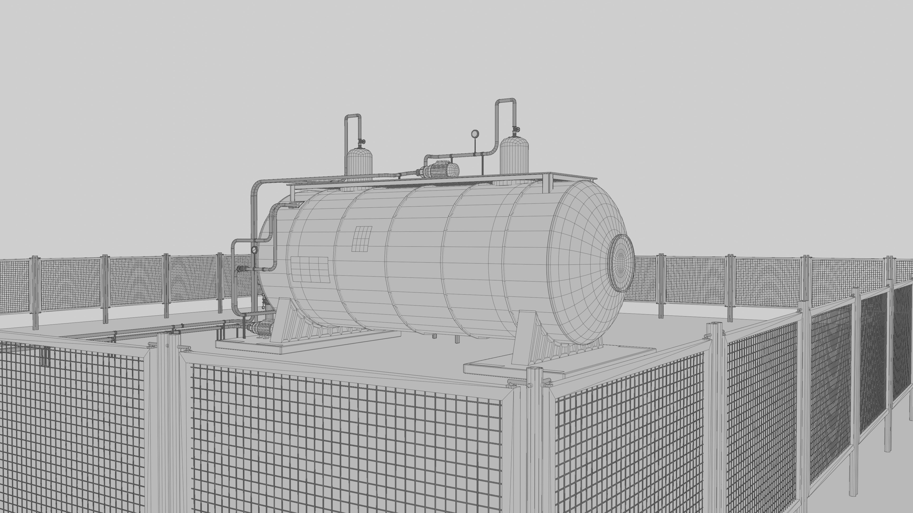 Steam Boiler Refinery Industrial 3D model_20