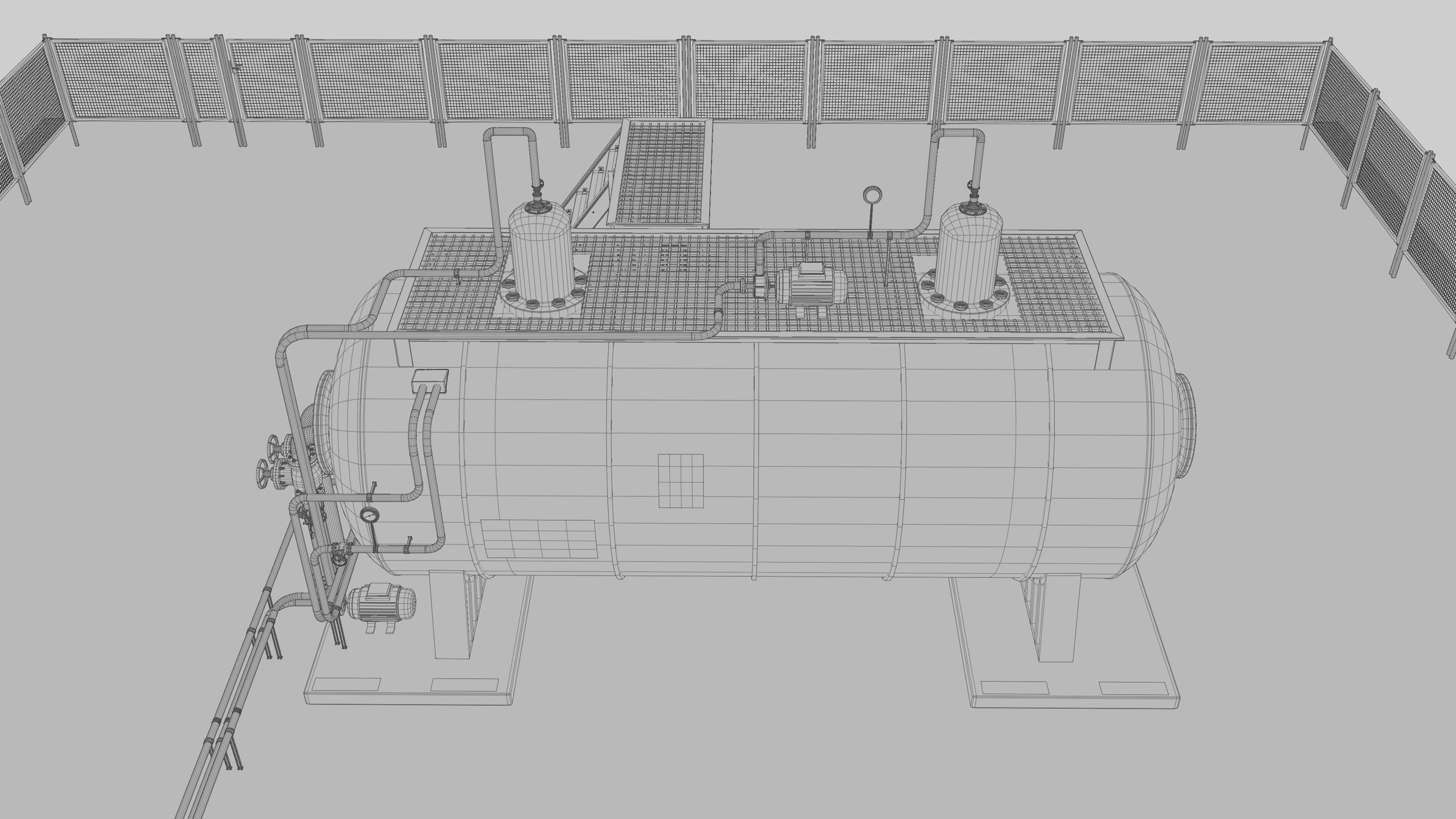 Steam Boiler Refinery Industrial 3D model_18