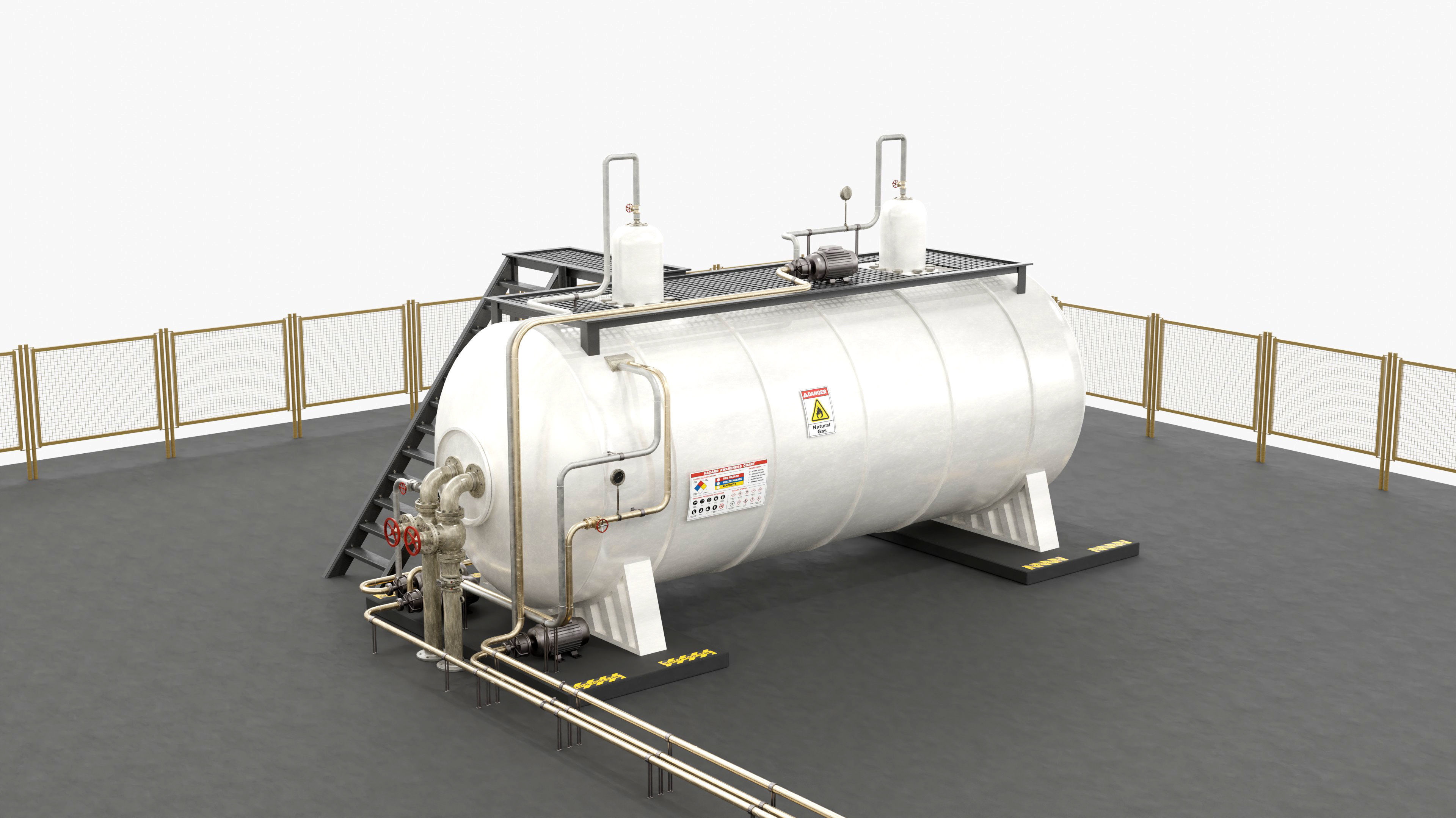 Steam Boiler Refinery Industrial 3D model_7