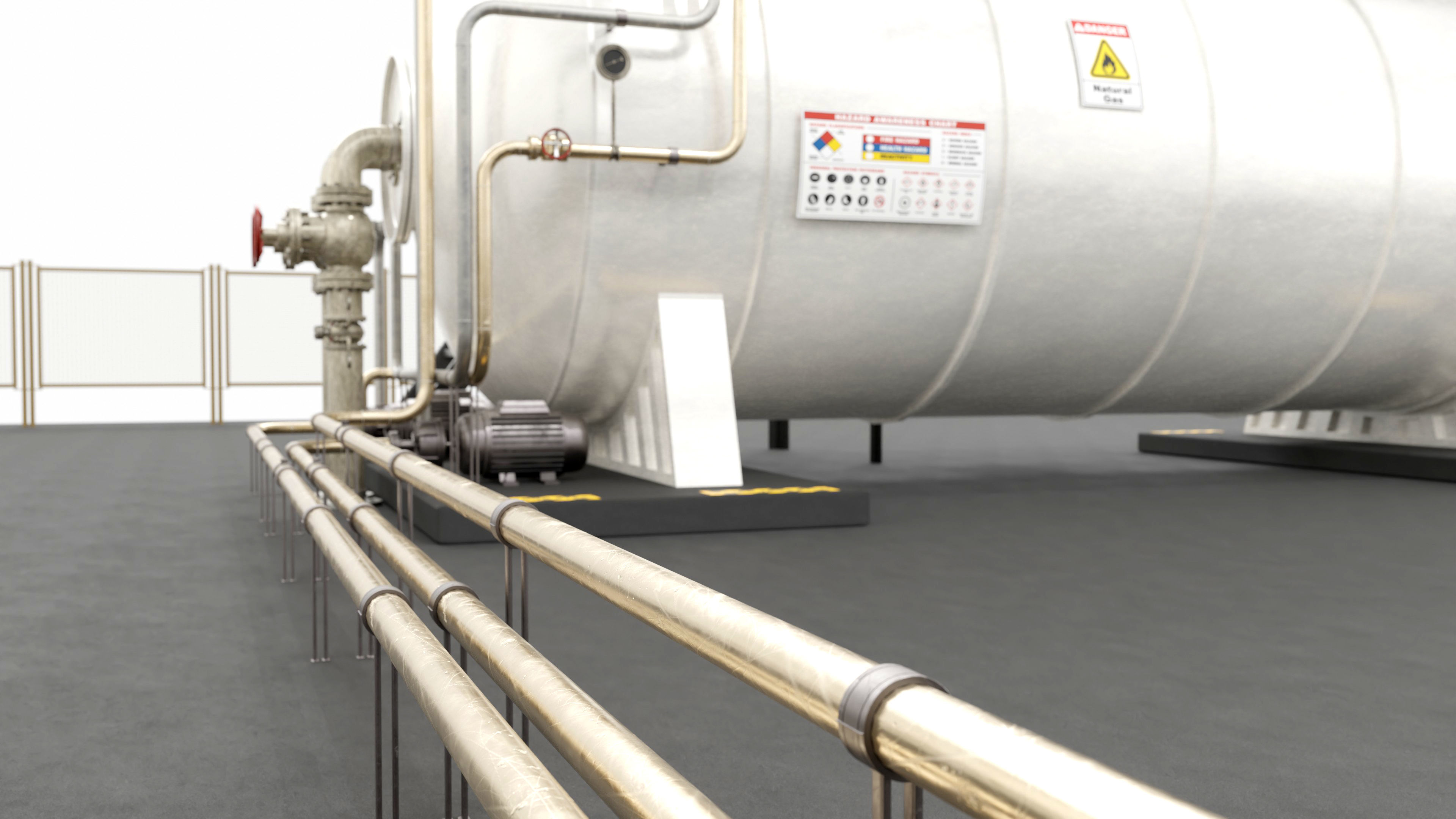 Steam Boiler Refinery Industrial 3D model_6