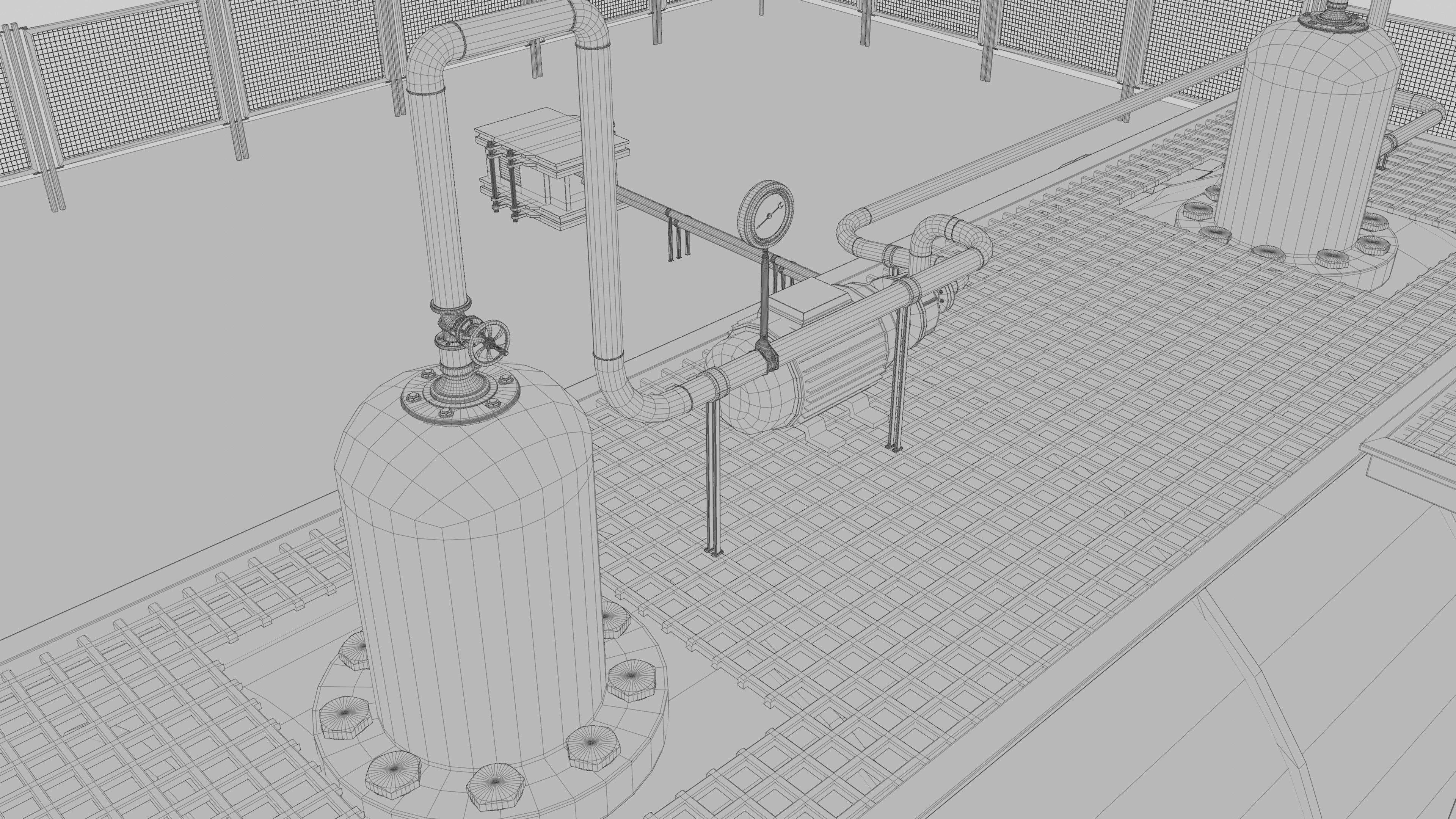 Steam Boiler Refinery Industrial 3D model_13