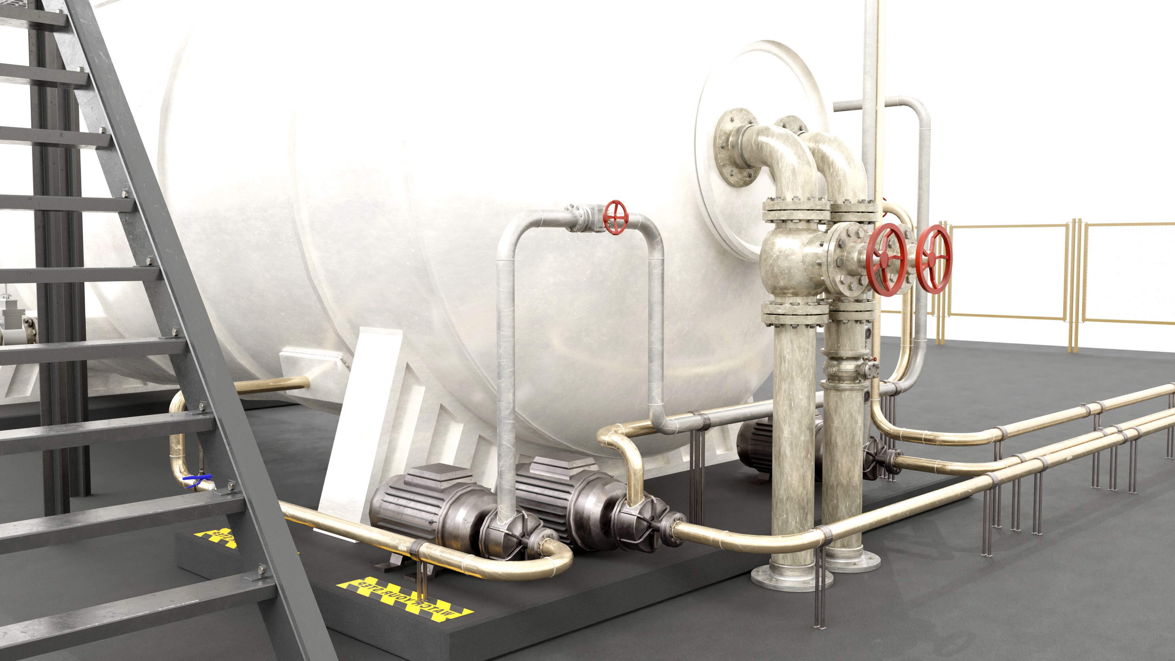 Steam Boiler Refinery Industrial 3D model_4