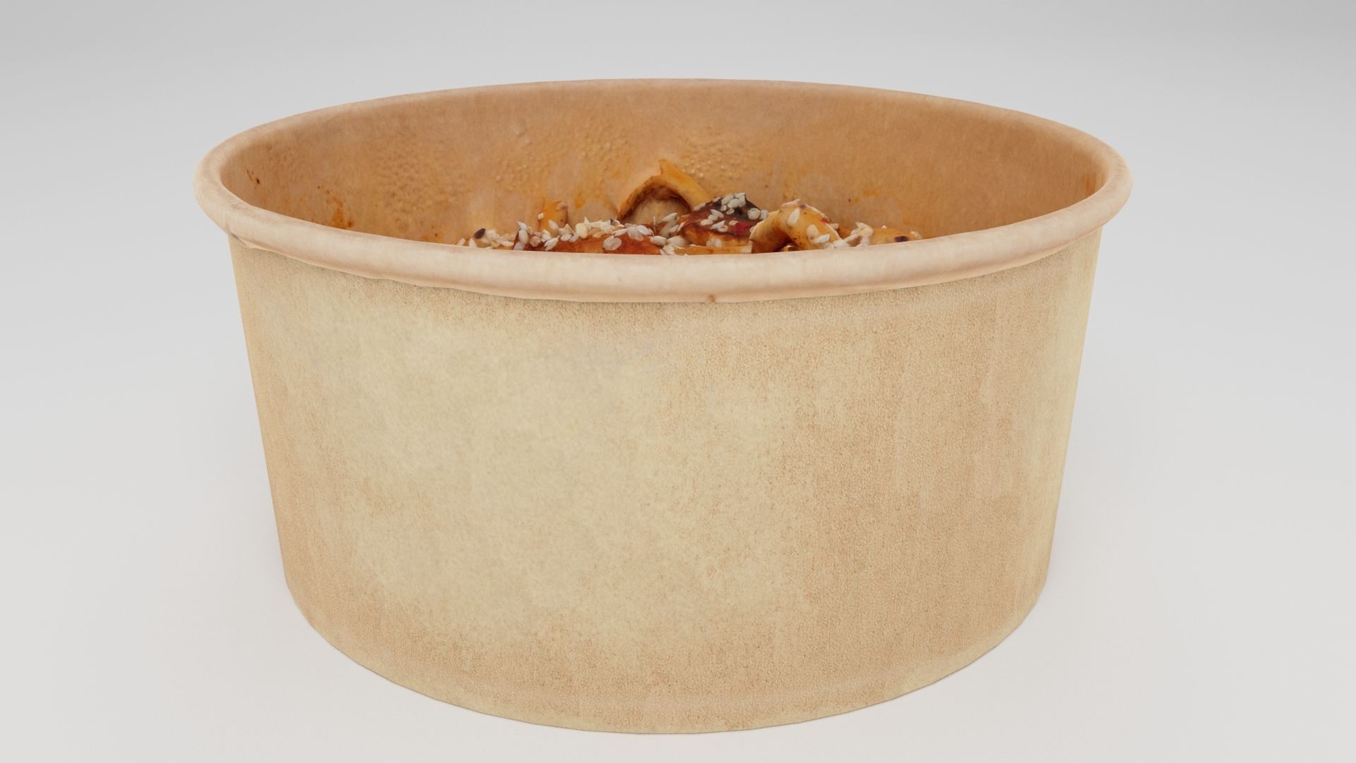 Udon Poke bowl lunch noodles with beef korean asian meal 3D model_3