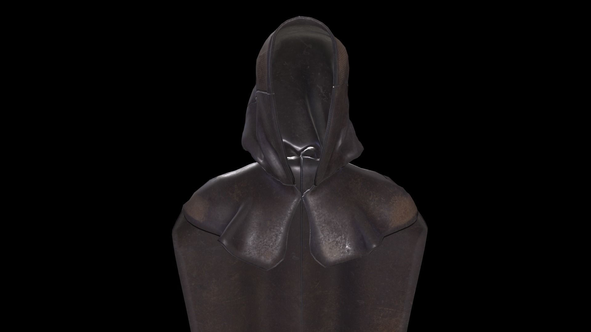 hood cloak Low-poly 3D model_4
