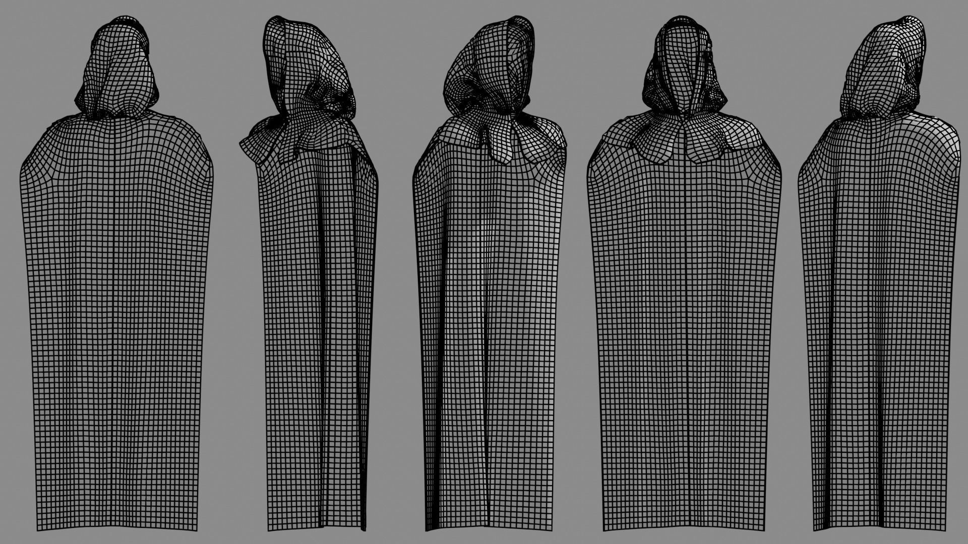 hood cloak Low-poly 3D model_8