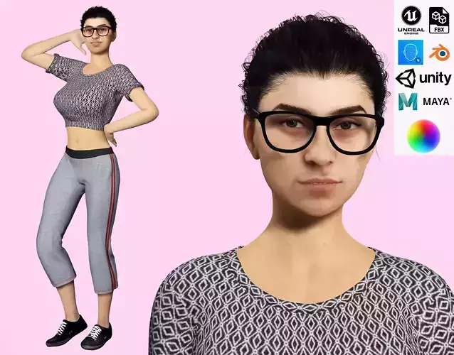 Mia khalifa-3D Model Low-poly 3D model