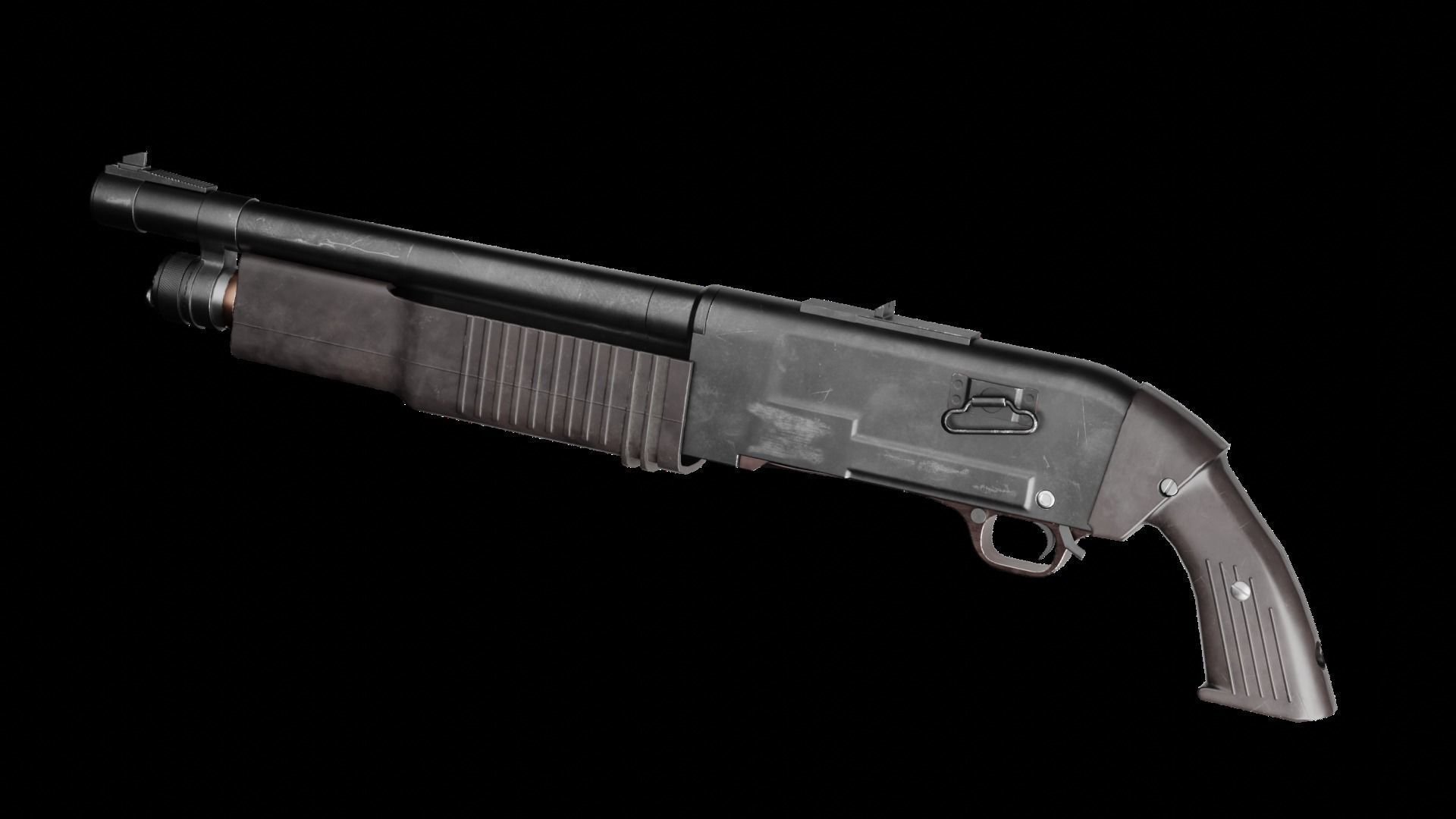 KS-23M Soviet Shotgun Low-poly 3D model_2