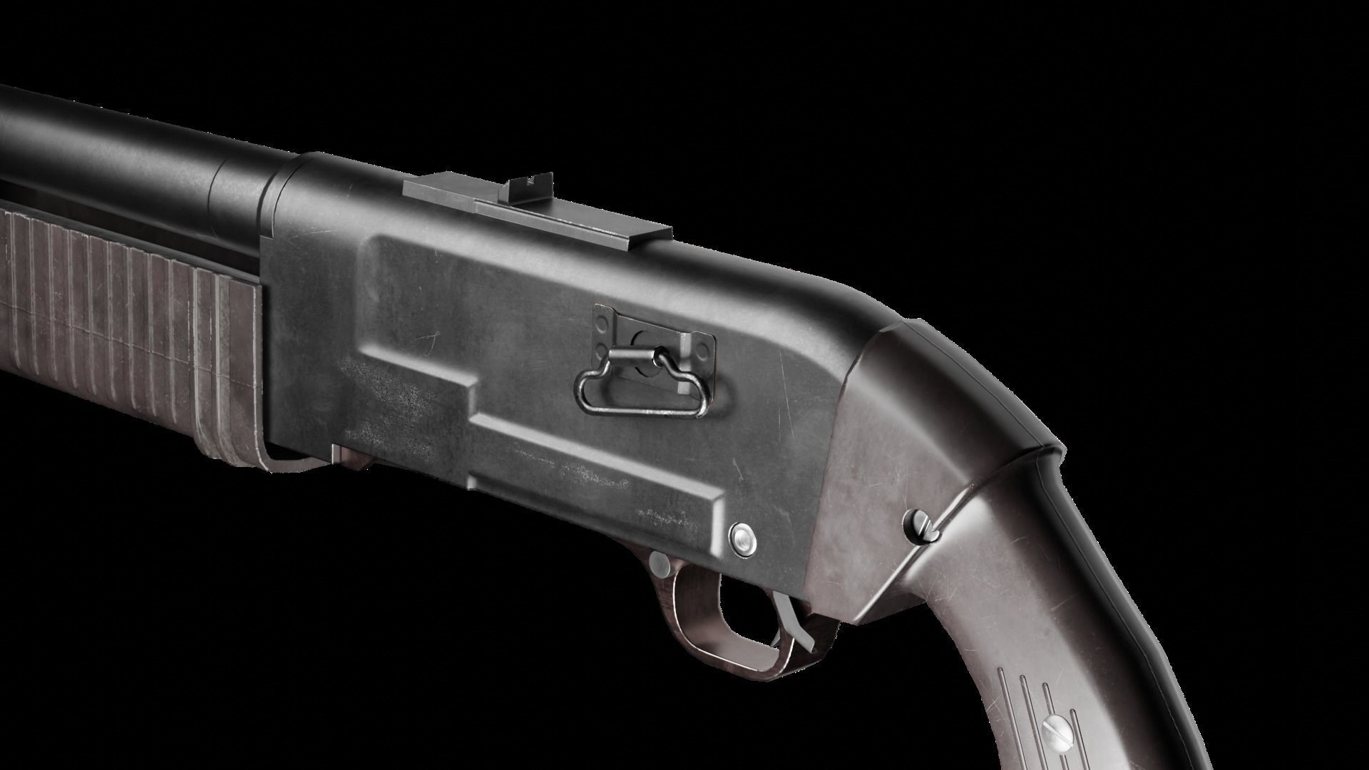 KS-23M Soviet Shotgun Low-poly 3D model_6