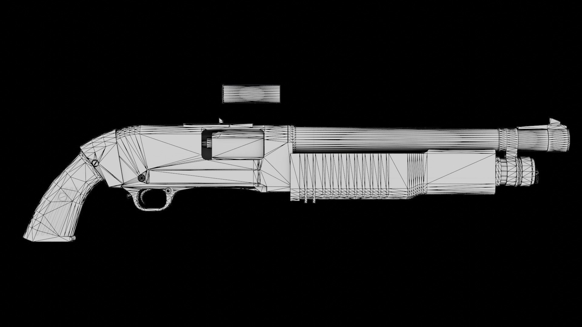 KS-23M Soviet Shotgun Low-poly 3D model_12