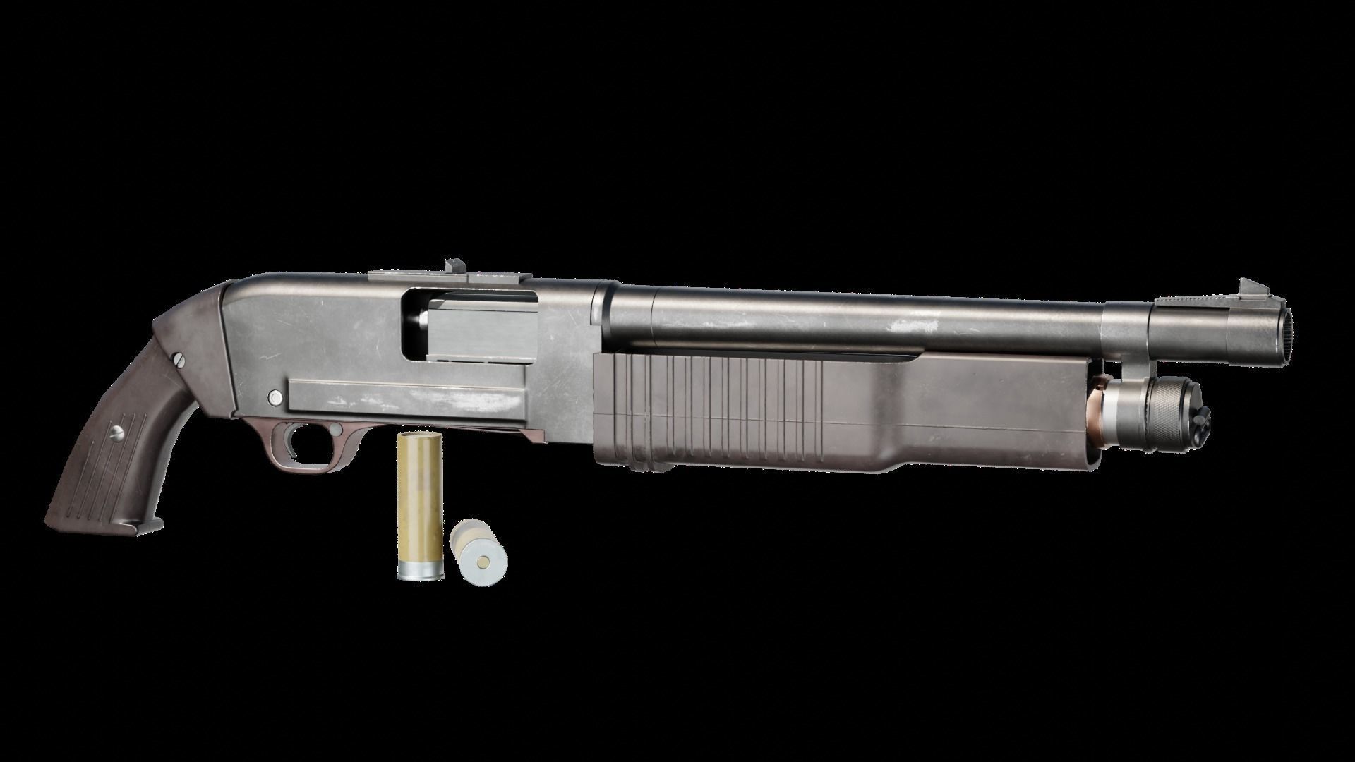 KS-23M Soviet Shotgun Low-poly 3D model_1
