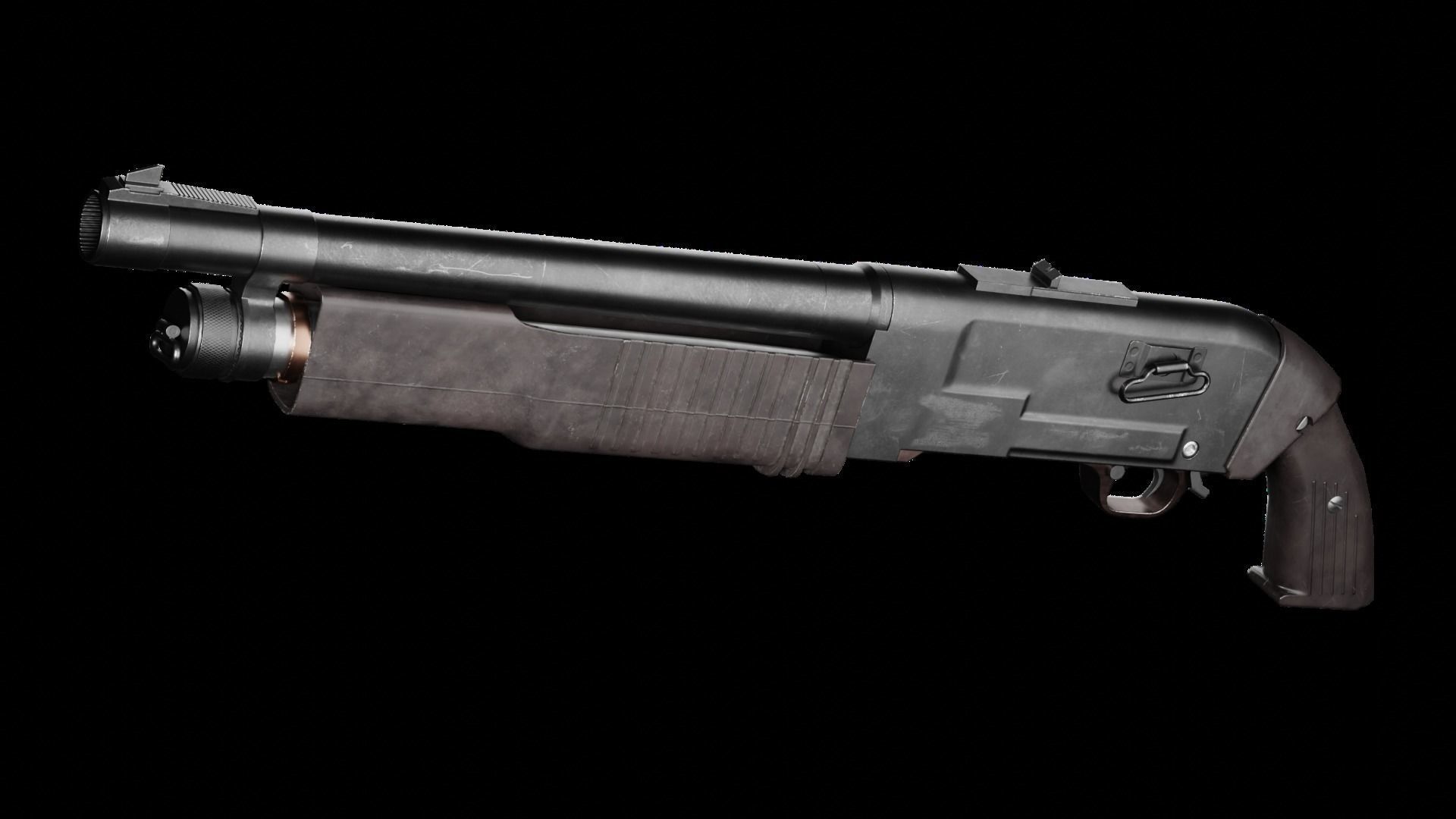 KS-23M Soviet Shotgun Low-poly 3D model_3