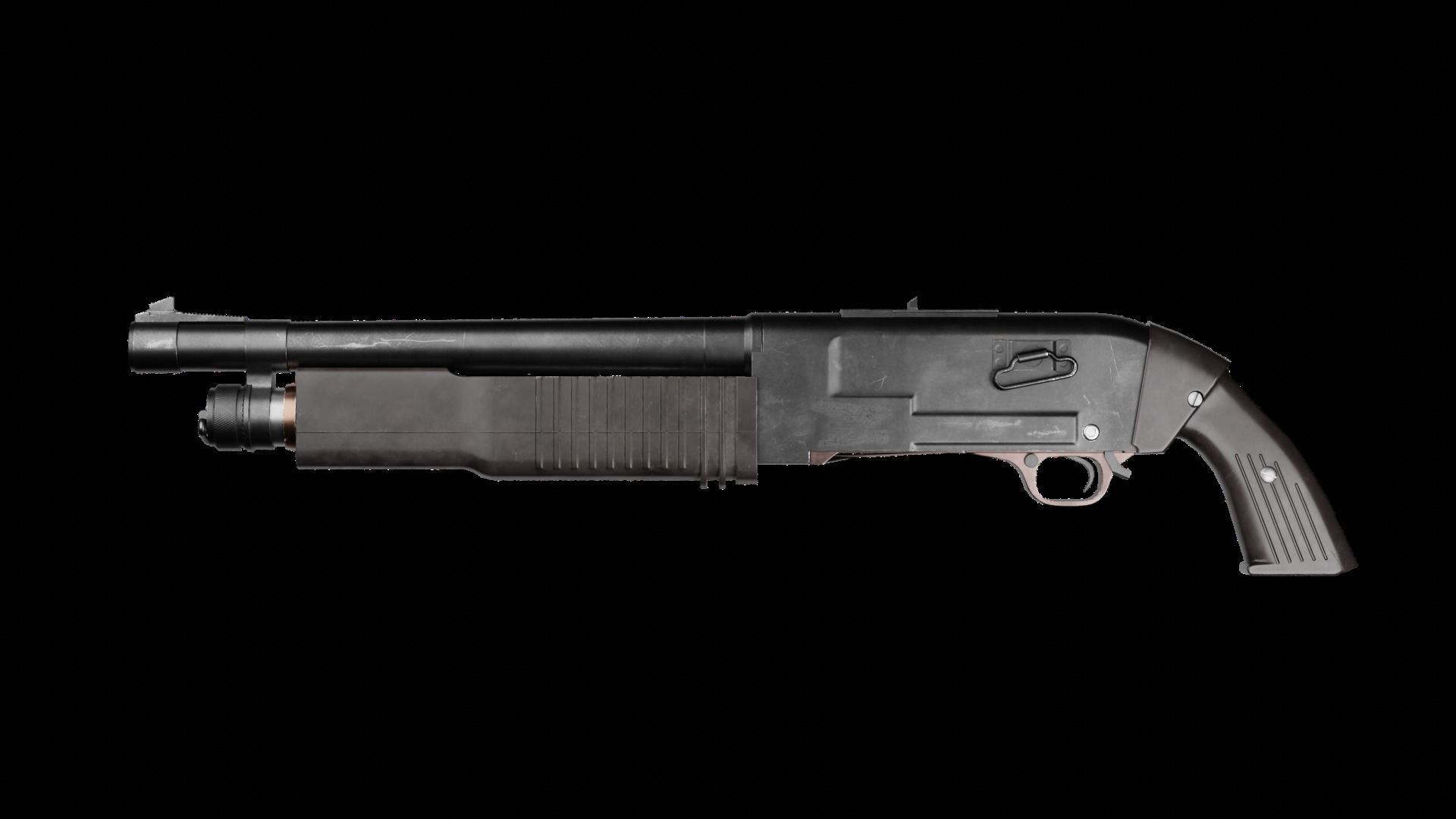 KS-23M Soviet Shotgun Low-poly 3D model_4