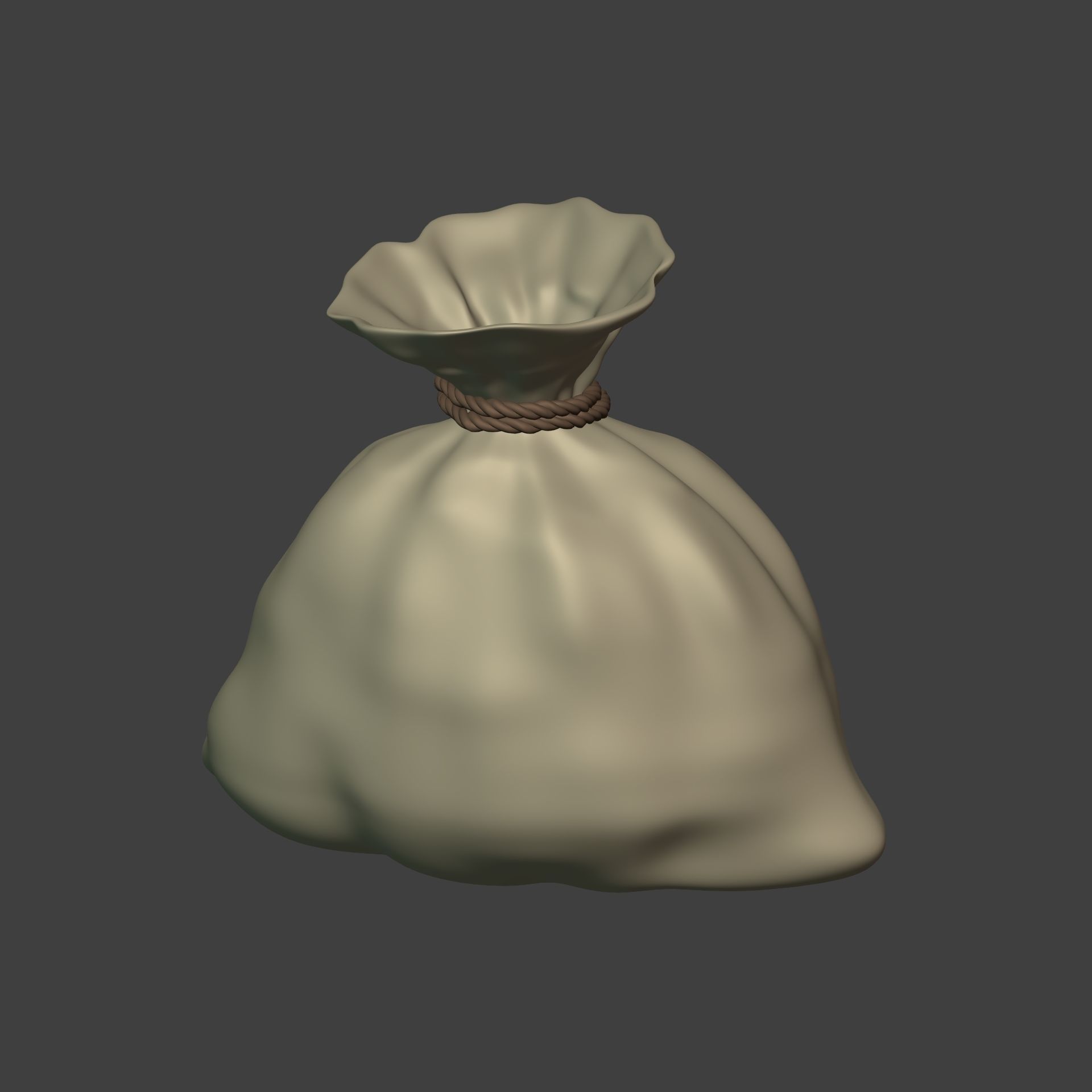 Cartoon Money Bag -- Dollar Sign Icon Low-poly 3D model_11