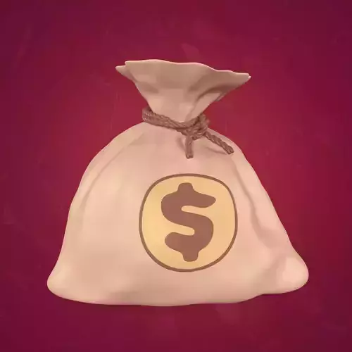 Cartoon Money Bag -- Dollar Sign Icon Low-poly 3D model